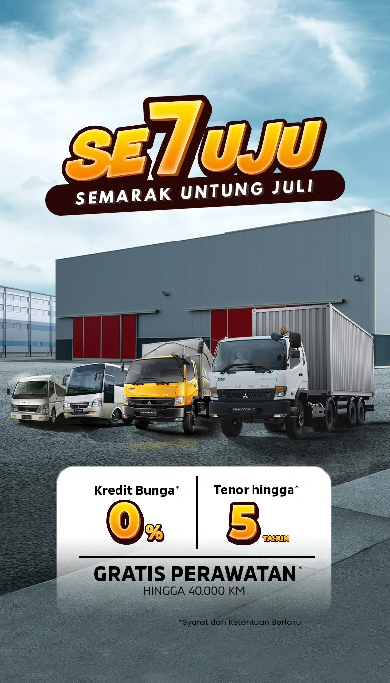Promo Sardana Terbaru Juli 2026. SE7UJU - Semarak Untung Juli! Nikmati harga & promo terbaru Mitsubishi FUSO bersama Sardana